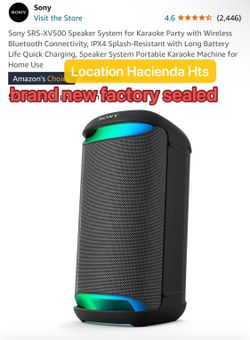 Sony SRS-XV500 Speaker System for Karaoke Party with Wireless Bluetooth Connectivity, IPX4 Splash-Resistant with Long Battery Life Quick Charging, Spe