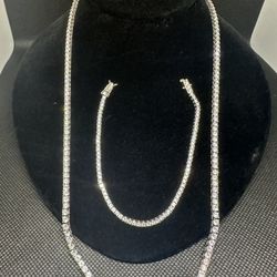 Diamond Chain and Bracelet