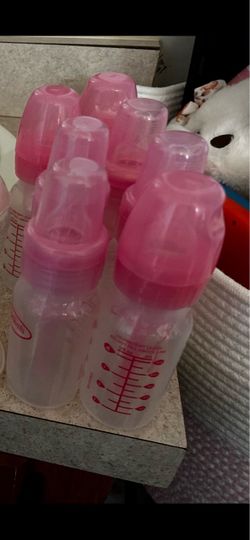 Pink Baby Bottles Set