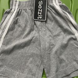 Boys Grey Stripe Shorts
