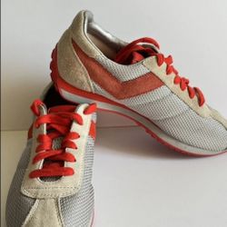 Pony Mens Leather Suede Trim Lace Up Low Top Sneakers Shoes Multi-Color Size 7