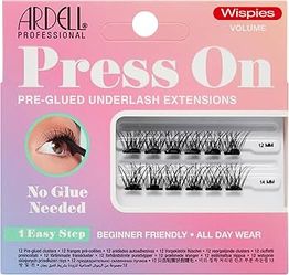 Brand new Ardell Press On Pre-Glued Eyelash Extension - Wispies Volume, Customizable DIY Lash Clusters, All-Day Wear, 12mm and 14mm Individual Lashes,
