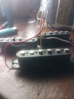 Set Of 3,alnico Black Staggered Guitar Pickups