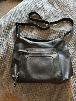Black leather cross bag purse