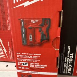 Milwaukee New 3/8” Crown Stapler M12