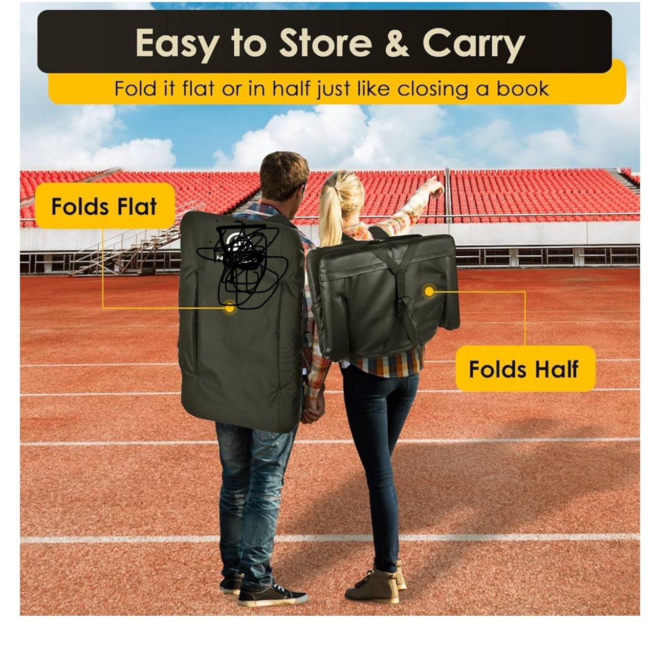 2 Stadium Seats For Bleachers With Back Support