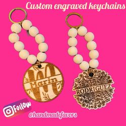 Personalized Keychain /Monogram Keychain /Custom Keychain /Round Keychain/Personalized Gift / Name Keychain