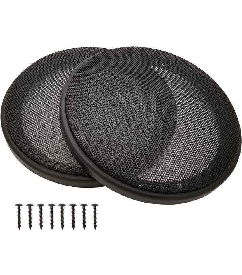 6.5" Speaker Grill Covers, Car Speaker Subwoofer Guard Protector, ABS Plastic Frame with Metal Mesh