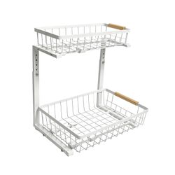 Metal Adjustable Height Under Sink Storage Organizer Pull Out Shelves New Condition