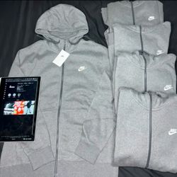 Gray Nike Zip Up Hoodie