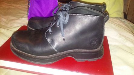Black leather timberland boot