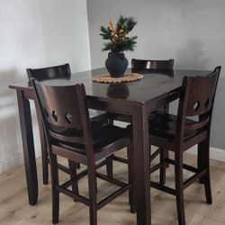5 Piece Square Pub Style Dining Set