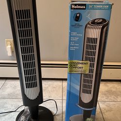 Holmes 36” Tower Fan, 3 Digital Comfort Settings & Up To 8 Hours Timer