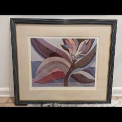 Helen Webber 1981 Floral Lithograph Framed Numbered 131/250 Tapestry Print