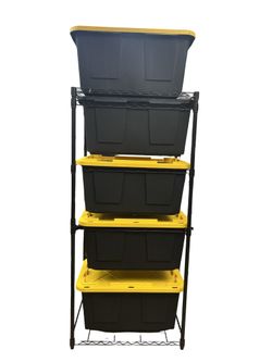 SafeRacks Storage Bin Rack With With 5 Greenmade  27 Gallon Storage Bins