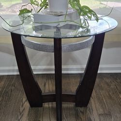 Glass Table With Diamond Studs