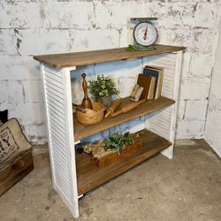 Farmhouse Unique Accent Table Made From Shutters 