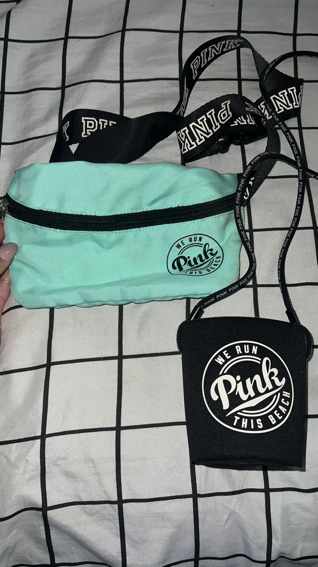 Pink Fanny Pack And Water Holder.