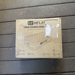 EZInflate Inflatable Twin Double High Air Mattress with Built in Pump - 75x39×16