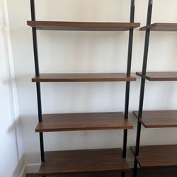 Two CB2  helix 70 bookcase walnut 4 Shelves Pickup Only 