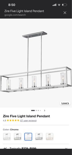 Zire Five Light Island Pendant – Chrome