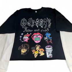 Odyss3y 1 of 1 “HOW W3 COP3” vintage waffle knitted thermal tee