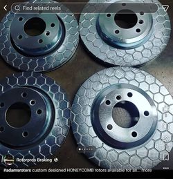 Drill Slot rotors HONEYCOMB Adams Rotors custom designed rotors brake pads