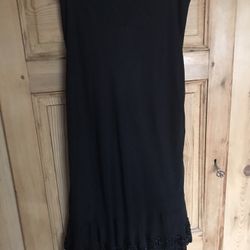 Black Beaded Skirt For Special Occasions M Stretched