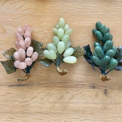 Vintage Chinese Stone Grapes - Carved Stone Grape Decor
