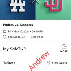 Padres Vs Dodgers Tickets| May 10,11 &12