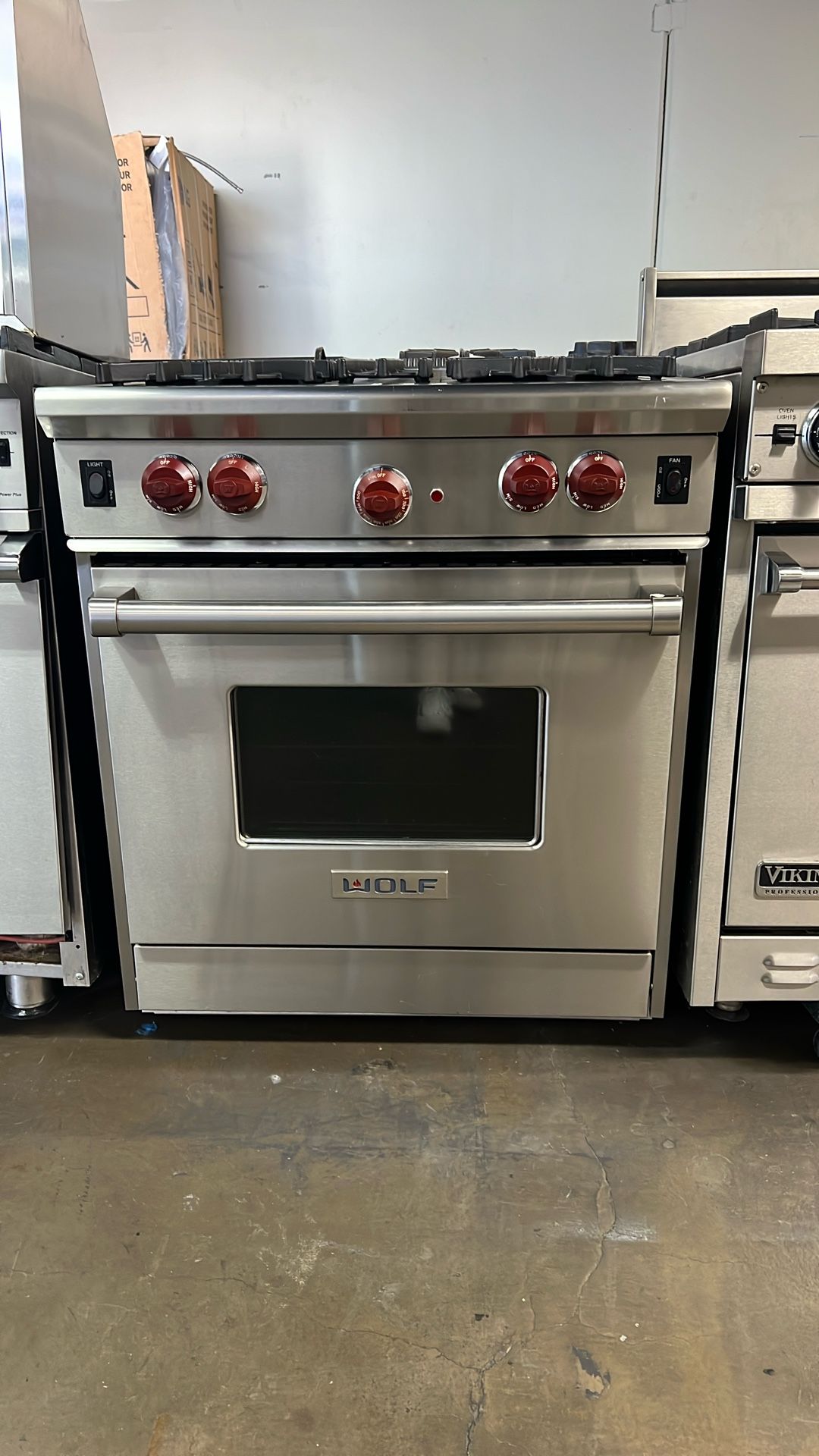 Wolf 30”Wide All Gas Range Stove Stainless Steel 4 Burners