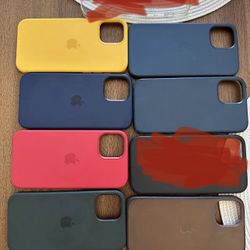 7 OEM Genuine IPhone 12 / 12 pro apple Silicone Leather And Clear Cases With MagSafe