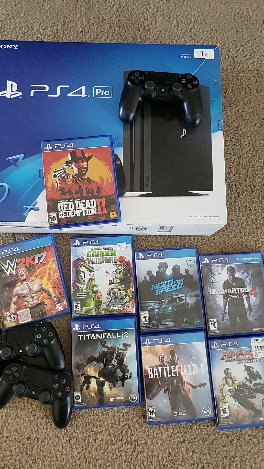 Ps4 pro with red dead 2 for 280. I have 2 extra controllers and other games for sale too