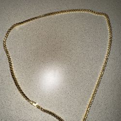 24” Tennis Chain 3mm Moissanite 14k Gold Vermeil 925 silver