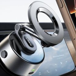 LISEN SuctionPro Phone Holder for Car2025 Smart Vacuum Electric Vacuum Magnetic Phone Holder Mount, Suction Cup Phone Mount 360 Adjustable Magsafe Car