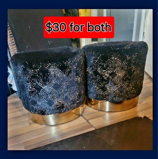 Really Nice BLack And Gold Ottoman Chair/Foot Rest