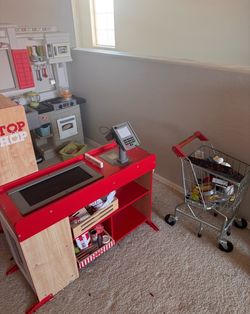 Kitchen Cashier Station & Shopping Cart