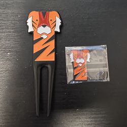 Tiger Divot Tool And Ball Marker 