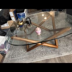 West Elm Glass Coffee Table
