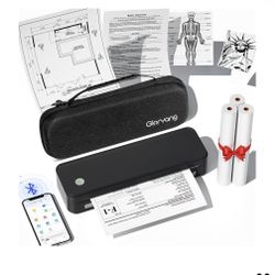 Gloryang Inkless Portable Printer for Travel, Wireless Thermal Printer Supports 8.5 x 11 Inch Thermal Paper, Bluetooth Machine Includes Carry Case and