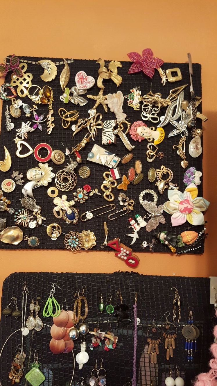 Brooches and earrings