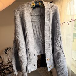 For Love & Lemons Chunky Knit Cardigan – Blue – Never Worn – Size 2x