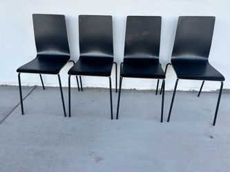 Set of 4 Black Stacking Dining Chairs