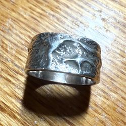 Vintage Solid 14k Silver Engraved Band Ring Size 6