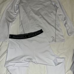 RUSSELL ATHLETICS LONG SLEEVE COMPRESSION TSHIRT & BOTTOM LEGGINGS