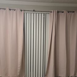 1 pair baby pink thermal insulated, room darkening curtains, 1 pair, 70 x 84 inches)