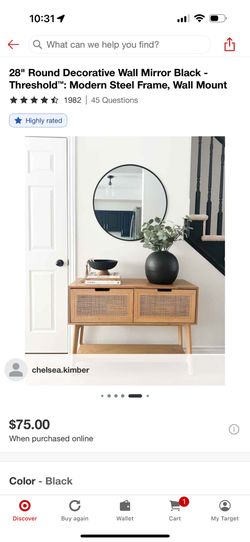 New Round Modern decorative wall mirror black