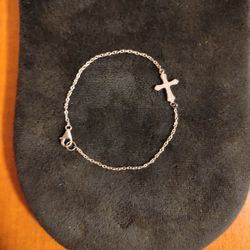 925 Sterling Silver Cross Bracelet 