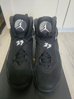 Air Jordan 8 Retro 2015 Size 9 Chrome Black/White High Top 305381-003