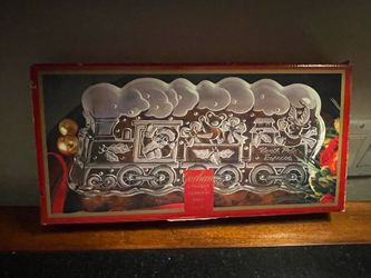 Gorham Crystal Platter, North Pole Express